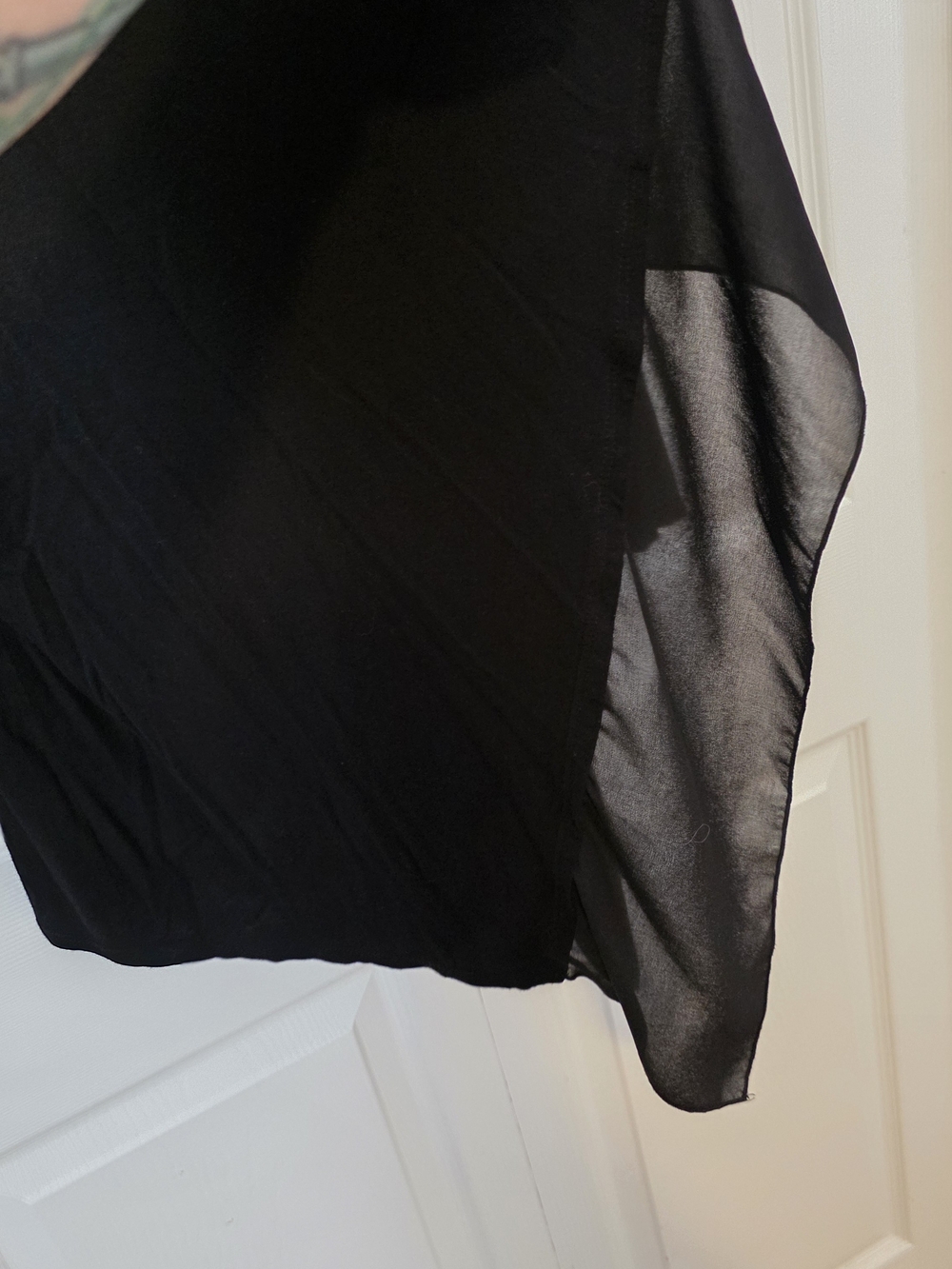 Addition Elle Black Draped Open-Front Cardigan - Picture 3 of 6
